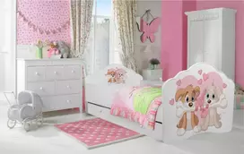 Lova su čiužiniu ir stalčiumi CASIMO TWO Šuniukas 160x80