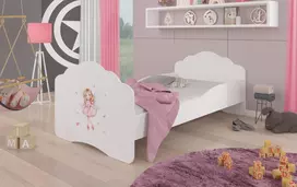 Lova su čiužiniu CASIMO Mergaitė su sparnais 160x80