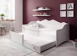 Dvigulė lova su čiužiniais EMKA II Pink 160x80