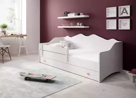 Lova su čiužiniu EMKA Pink, Balta 160x80