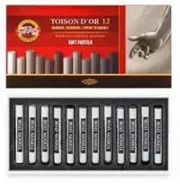 Sausų pastelių rinkinys 12vnt pilkų atsp.8522G