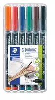 Permanentinis žymeklis  STAEDTLER LUMOCOLOR 318F, 0.6 mm, 6 spalvų rinkinys, pak.