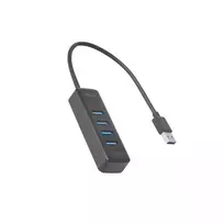 USB-A šakotuvas DELTACO, 5Gbit/s, 4x USB-A, plonas, juodas / UH-734 / 1902425