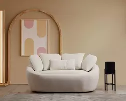 Dvivietė sofa Hanah Home Midye, kreminė, 120 x 67 x 155