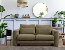 Dvivietė sofa Hanah Home Lily, žalia, 97 x 73 x 180