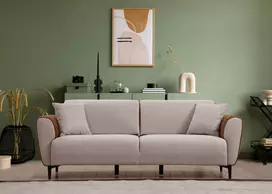 3-vietė sofa-lova Hanah Home Aren, smėlio spalvos Cinamonas, 85 x 85 x 215
