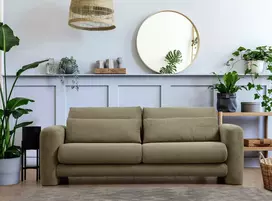 Trijų vietų sofa Hanah Home Lily, žalia, 97 x 73 x 215