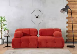 Dvivietė sofa Hanah Home Doblo, raudona, 100 x 80 x 200