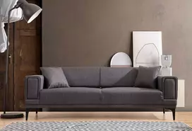Trivietė sofa-lova Hanah Home Horizon, tamsiai pilka, 95 x 77 x 230