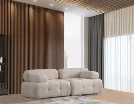 Dvivietė sofa Hanah Home Doblo, kreminė, 100 x 80 x 200
