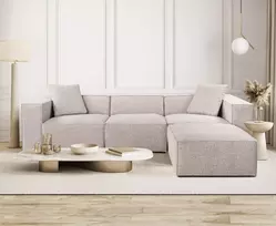 Kampinė sofa Hanah Home Lora, Mocha, 193 x 65 x 303