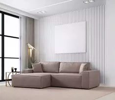 Kampinė sofa-lova Hanah Home Pırlo, ruda, 260 x 78 x 170