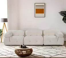 Trivietė sofa Hanah Home Bubble, balta, 95 x 75 x 288