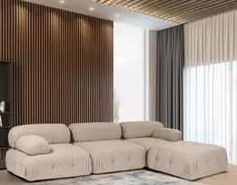 Kampinė sofa Hanah Home Doblo, persikų spalva, 100 x 80 x 300