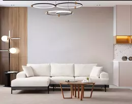 Kampinė sofa Hanah Home Eti, balta, 98 x 78 x 170