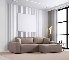 Kampinė sofa-lova Hanah Home Pırlo, ruda, 145 x 43 x 206
