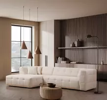 Kampinė sofa Hanah Home Cady, smėlio spalvos, 100 x 72 x 300