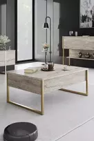 Kavos staliukas, Hanah Home, Travertinas Auksinis, 90 x 40 x 60, cm
