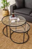 Kavos staliuko komplektas, Hanah Home, juodas, 90 x 44 x 45, cm