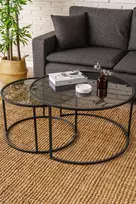 Kavos staliuko komplektas, Hanah Home, juodas, 80 x 43 x 80, cm