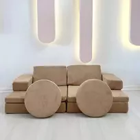Dvivietė sofa-lova Hanah namų galvosūkis, kupranugaris, 140 x 46 x 70