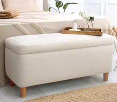 „Hanah Home Rocio“ pufai, kreminės spalvos, 100 x 45 x 41