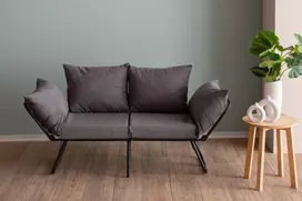 Dvivietė sofa-lova Hanah Home Viper, pilka, 150 x 78 x 60