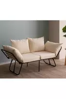 Dvivietė sofa-lova Hanah Home Viper, šviesiai kreminė, 64 x 160 x 32