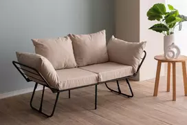 Dvivietė sofa-lova Hanah Home Viper, kreminė, 150 x 78 x 60