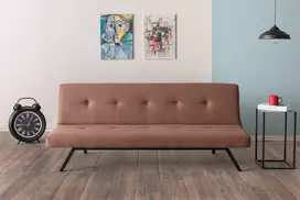 Trivietė sofa-lova Hanah Home Zola, ruda, 90 x 145 x 35