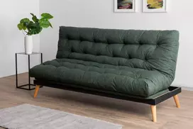 Trivietė sofa-lova Hanah Home Saki, žalia, 185 x 92 x 82