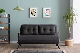 Dvivietė sofa-lova Hanah Home Sando , tamsiai pilka, 120 x 40 x 60