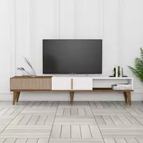 TV stovas, Hanah Home, graikinis riešutas Balta, 180 x 40 x 35, cm
