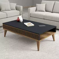 Kavos staliukas, Hanah Home, Graikinis riešutas Antracitas, 105 x 34,6 x 60, cm