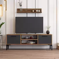 TV blokas, Hanah Home, graikinis riešutas Antracitas, 140 x 48 x 30, cm