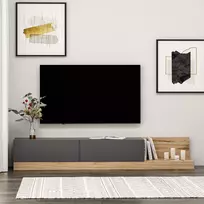 TV stovas, Hanah Home, antracitas Riešutas, 180 x 30 x 37, cm
