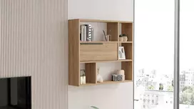 Sieninė lentyna, Hanah Home, Riešutas, 90,1 x 81 x 22, cm