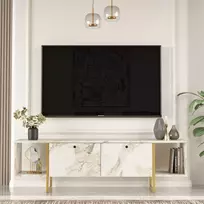 TV stovas, Hanah Home, baltas Auksinis, 160 x 47,6 x 40, cm