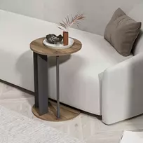 Šoninis staliukas, Hanah Home, graikinis riešutas Antracitas, 34 x 64 x 34, cm