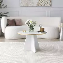 Kavos staliukas, Hanah Home, auksas Balta, 60 x 40 x 60, cm