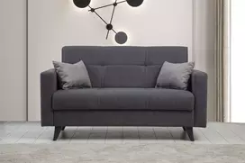 Dvivietė sofa-lova Hanah Home Polya, tamsiai pilka, 151 x 86 x 75