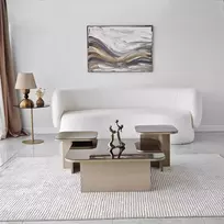 Kavos staliuko komplektas, Hanah Home, smėlio spalvos Bronza, 80 x 30 x 80, cm