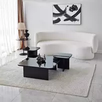Kavos staliuko komplektas, Hanah Home, juodas Dūmai, 80 x 30 x 80, cm