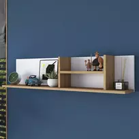 Sieninė lentyna, Hanah Home, balta Riešutas, 120 x 25 x 19,8, cm