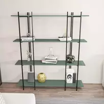 Knygų lentyna, Hanah Home, žalia Juoda, 160 x 180 x 29,6, cm