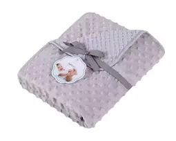 Blanket - 626 - MINKY/CORAL - size 80x90 - GREY