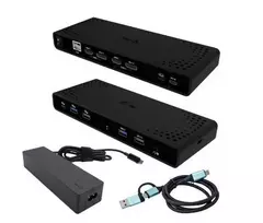 i-tec Universal Dual 4K Display Docking Station 2xDP 2xHDMI LAN Audio Power Delivery 85W + i-tec USB-C Charger 100W - Stacja dokująca