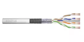 DIGITUS CAT 6 SF/UTP susuktų porų neapvilktas jungiamasis kabelis, 100 m, pilkos spalvos