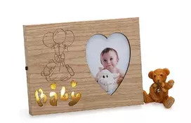 Rėmelis   KPH 1400 med BABY's LED HEART išmatavimai 20x18 cm, nuotrauka 8 cm, 2AAA , be elementų  | vaikiškas