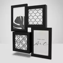 Rėmelis KNOR 3D 2x10x15+2x10x10 juodas matinis|plexi|28x32cm